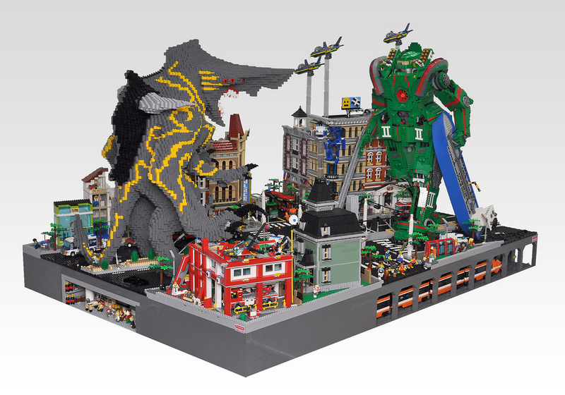 Illustration for article titled Pacific Rim's Kaiju Battles Recreated entirely out of LEGO